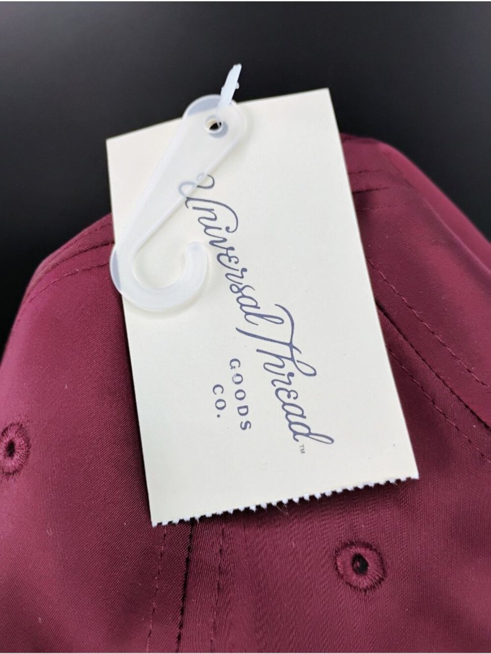 Universal Thread Maroon Adjustable Baseball Cap Recycled Polyester - Picture 7 of 9